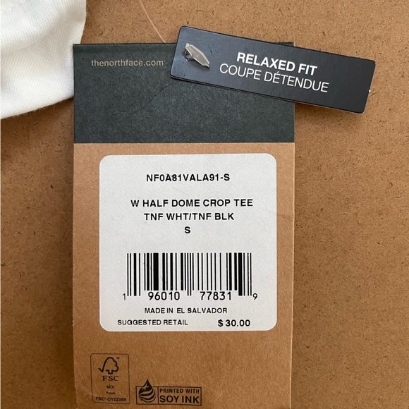 NWT white cropped north face tee - Picture 4 of 4